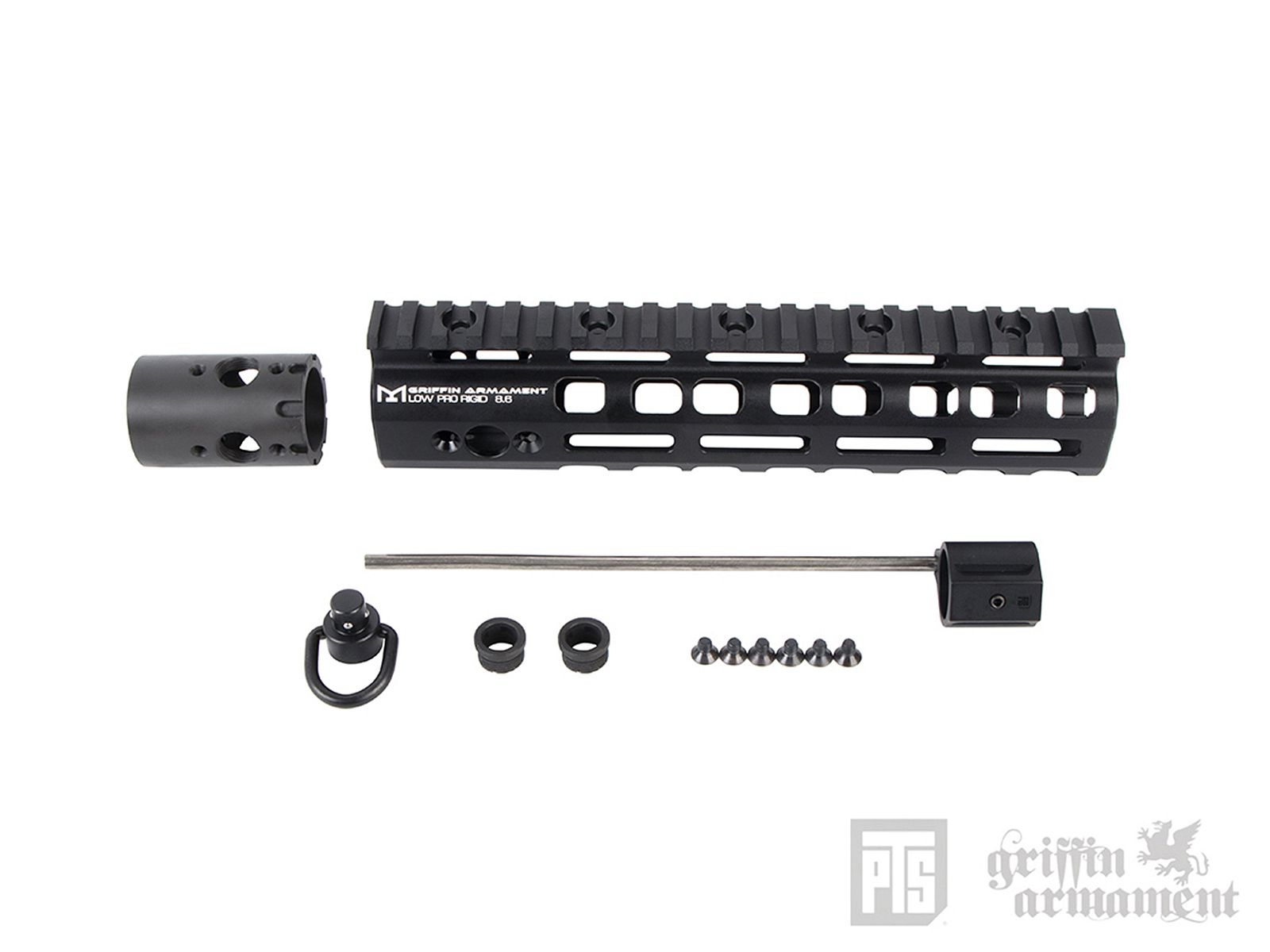 PTS Griffin Armament LowPro RIGID M-LOK レイルハンドガード/8.6in (BK)