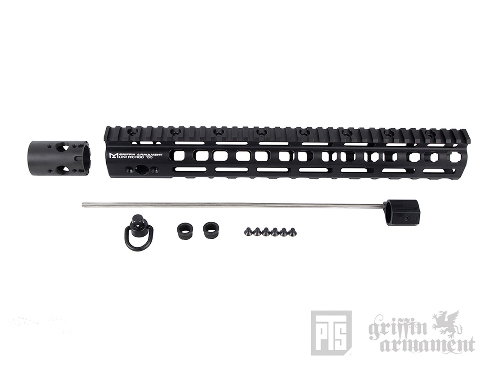 PTS Griffin Armament LowPro RIGID M-LOK レイルハンドガード/13.5in (BK)