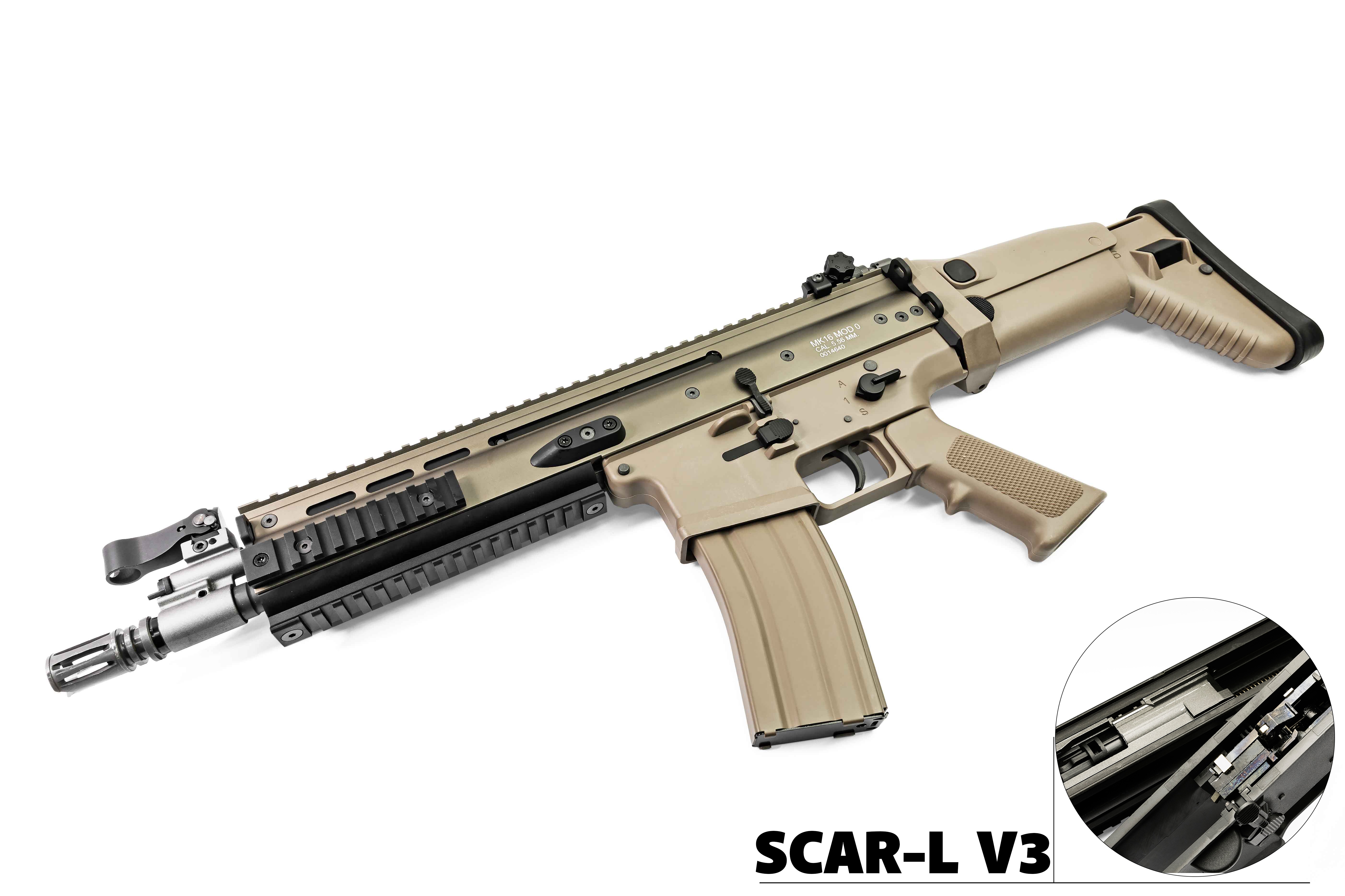 【NPAS】 WE SCAR-L CQC V3  GBB オープンチャンバーシステム(TAN)