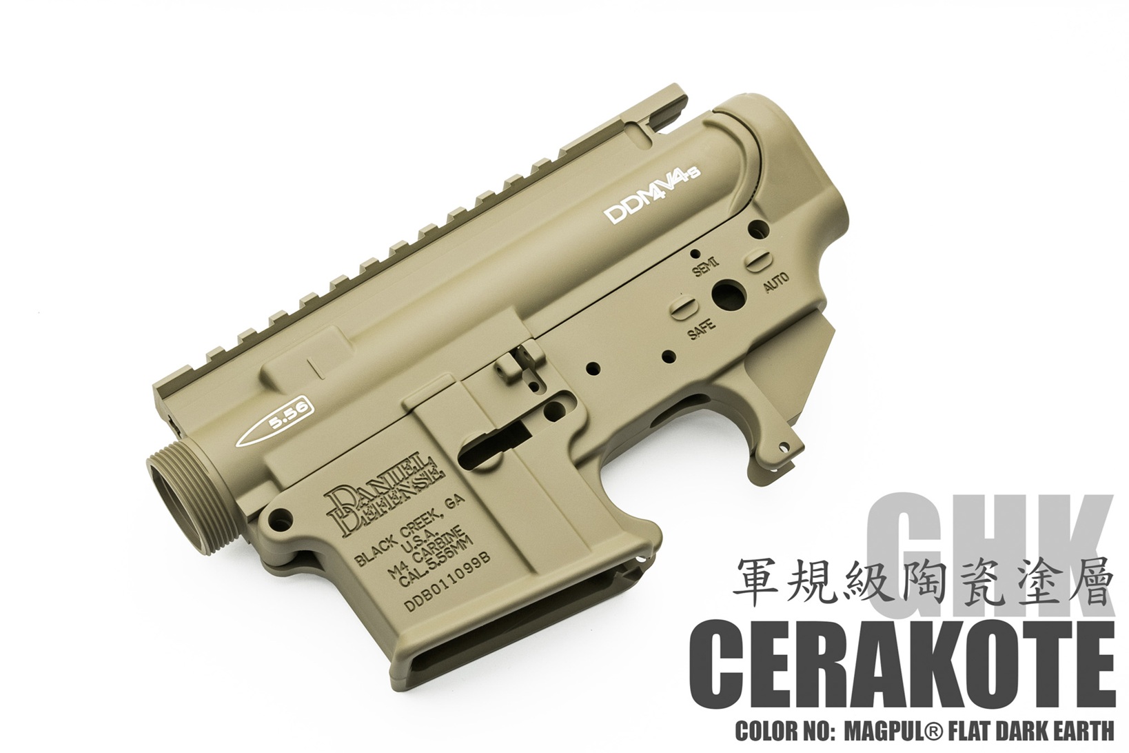 RA-TECH Daniel Defence MK18 Cerakote 7075-T6 鍛造アルミレシーバーセット GHK M4/AR GBB用（RAG-GHK-AR-019）