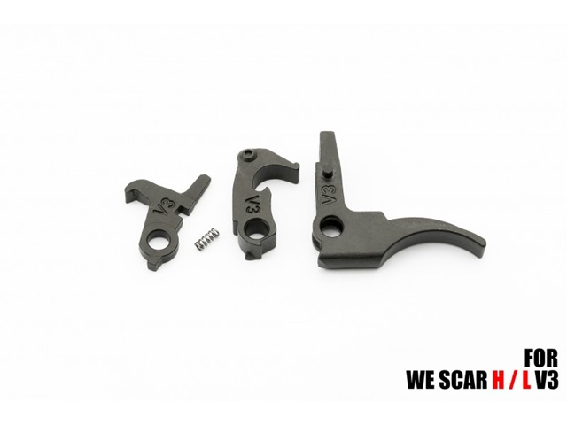 RA-TECH スチールトリガーアッセンブリー3点セット WE SCAR-L/SCAR-H V3 GBB対応 (RAG-WE-SCAR-014)