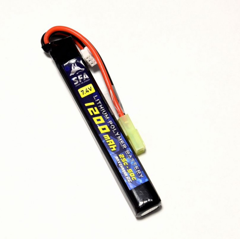 SFA製 7.4V1200mAh 25C-50C ショートスティック ミニコネクタ