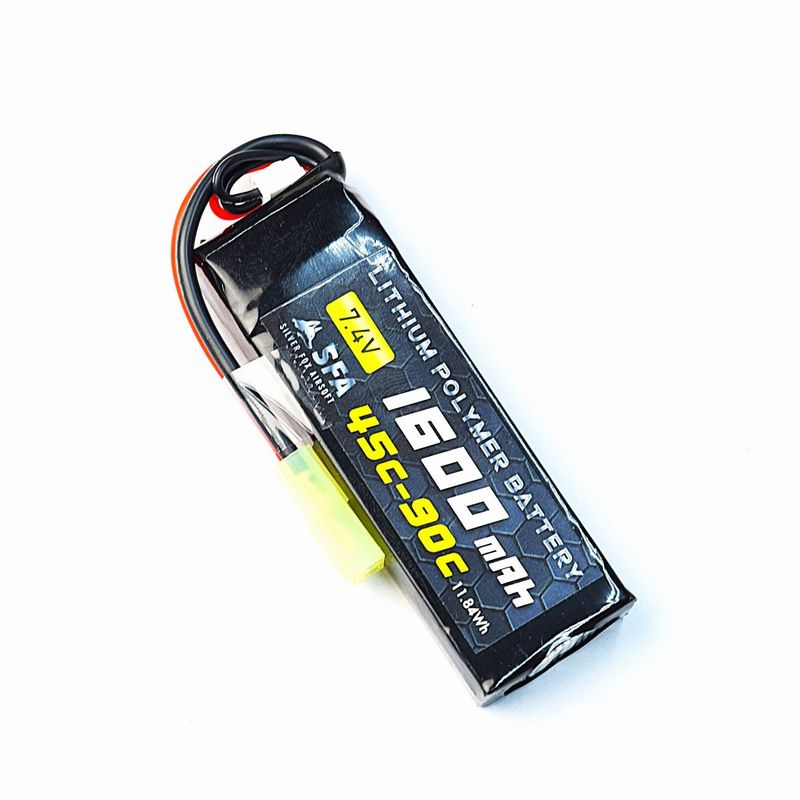 SFA製 7.4V リポ(LIPO) ミニS バッテリー ミニコネクタ 1600mAh 45C-90C (SA-B048M)