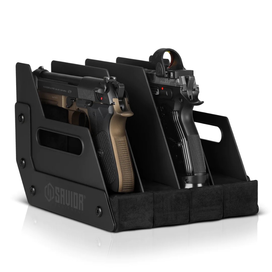 Savior Equipment 4スロット ピストルラック BK