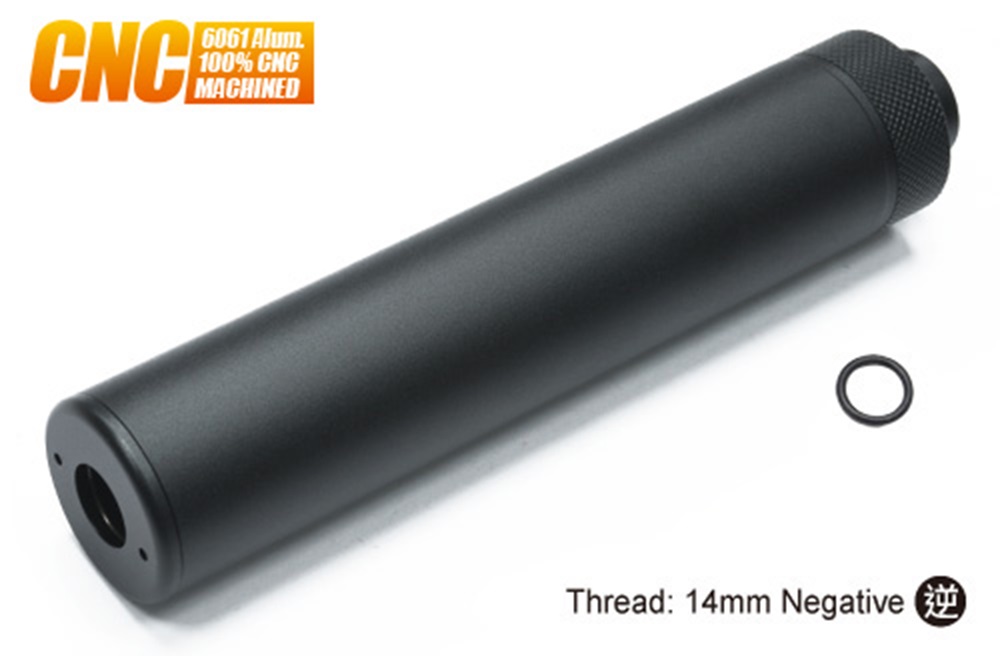 GUARDER 14mm逆ネジ仕様 CNCアルミ コンパクトピストルサイレンサー BK (SILENCER-13B)