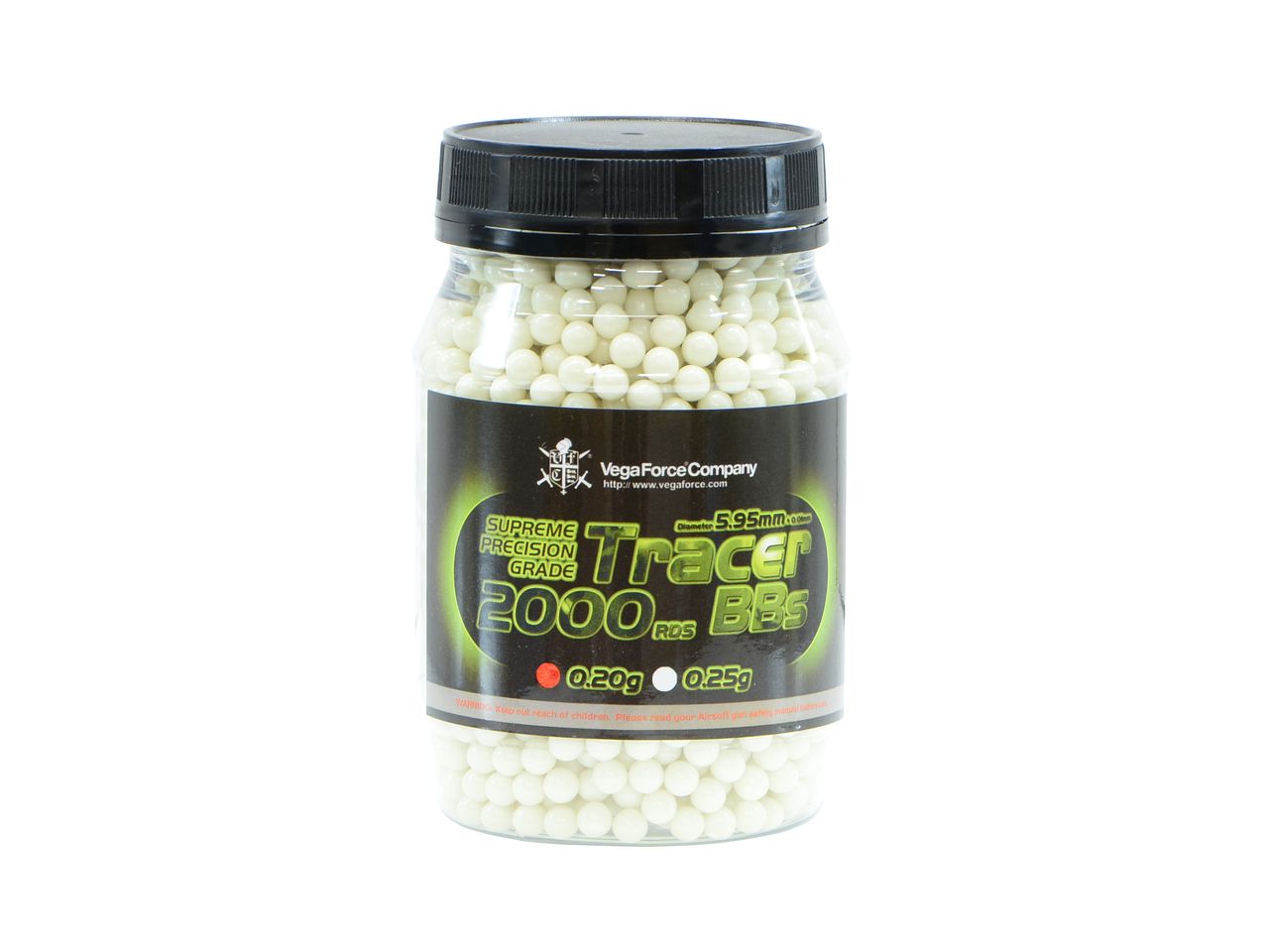 VFC 超精密BB弾 発光トレーサー/GREEN 0.2g/0.25g (2000発)