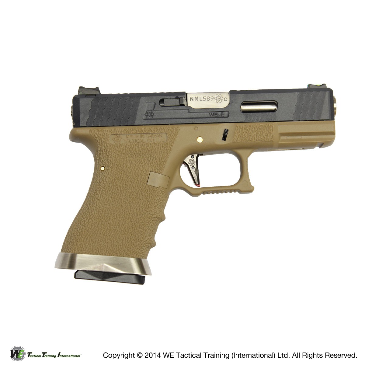WE G19 T2カスタム GBB （BKスライド/SVバレル/TANフレーム）