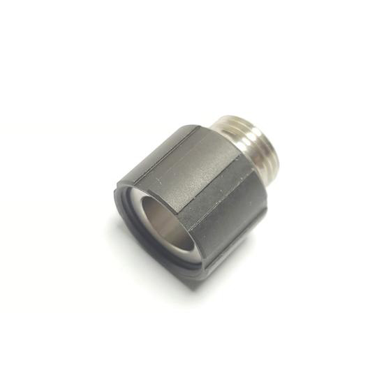 Airsoft Artisan WE ガスハンドガン用ステンレスマズルアダプター Black (11mm正ネジ→14mm逆ネジ)
