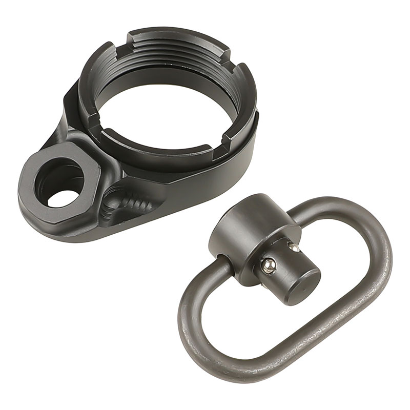 Airsoft Artisan 東京マルイ M4 GBB用 PHASE5スタイル スリングマウントプレート Black (QDスイベル付)