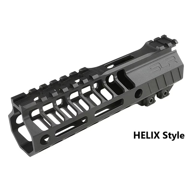 Airsoft Artisan SLR Rifleworks HELIXスタイル 6.7inch M-LOKハンドガード Black (STD M4 AEG/GBB対応)