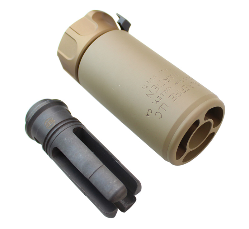 Airsoft Artisan SFタイプ Wardenブラストディフューザー/4-Prongフラッシュハイダーセット Dark Earth