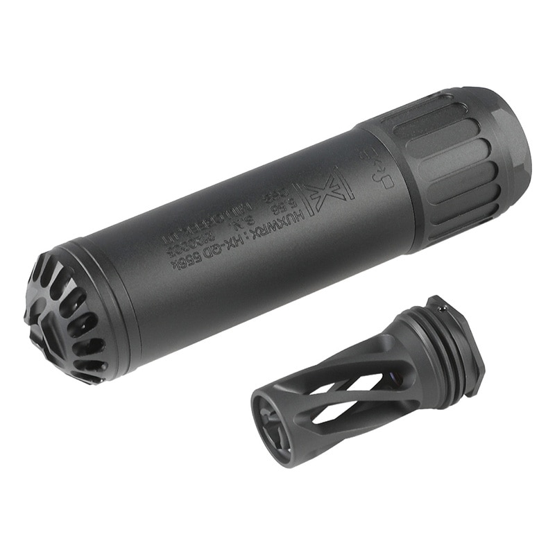 RGW HUXWRX HX-QD 556Kタイプ ダミー サイレンサー ＆ QD556タイプ フラッシュハイダーセット 14mm逆ネジ Black