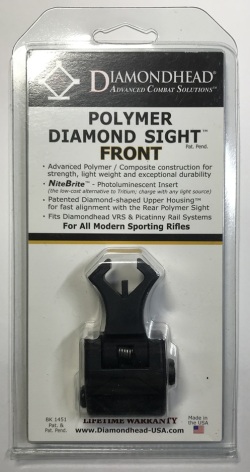 【実物】DIAMONDHEAD ポリマー ダイアモンド フロントサイト BK 【撮影使用品】