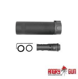ANGRY GUN Sure Fire SOCOM 556 Mini QDサイレンサー＆14mm逆ネジハイダーセット 2026 Edition (BK/FDE)
