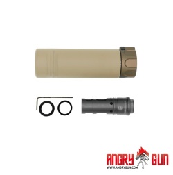 ANGRY GUN Sure Fire SOCOM 556 Mini QDサイレンサー＆14mm逆ネジハイダーセット 2026 Edition (BK/FDE)