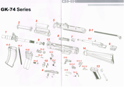 GHK AKS-74U GBB  セレクターレバーASSY No.4