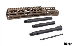【海外メーカー】Arron Smith SIG MCX SPEAR-LT コンバージョンキット用 ハンドガード&アウターバレルセット Brown 【9in/11in/16in】