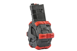 AW CUSTOM WE M4シリーズ用 350連Adaptiveドラムマガジン Black/Red