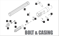 NorthEast Sten Mk2 GBBパーツ/2-01/04/05 ブリーチブロック ASSY