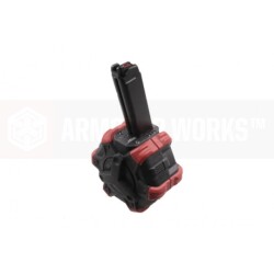 AW CUSTOM VX/GLOCKシリーズ用 350連Adaptiveドラムマガジン/STD (AW/VX/WE/ Marui互換) Black/Red
