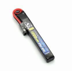 SFA製 7.4V リポ(LIPO) バッテリー ミニコネクタ 1200mAh 25C-50C ショートスティックタイプ (SA-B035M)