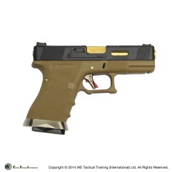 WE G19 T6カスタム GBB （BKスライド/GDバレル/TANフレーム）