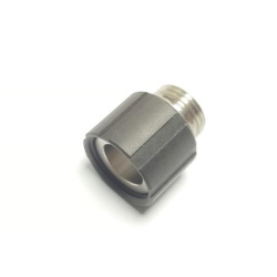 Airsoft Artisan WE ガスハンドガン用ステンレスマズルアダプター Black (11mm正ネジ→14mm逆ネジ)