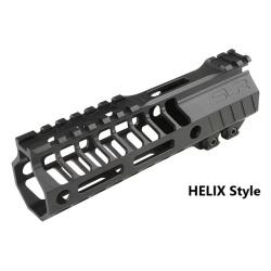 Airsoft Artisan SLR Rifleworks HELIXスタイル 6.7inch M-LOKハンドガード Black (STD M4 AEG/GBB対応)