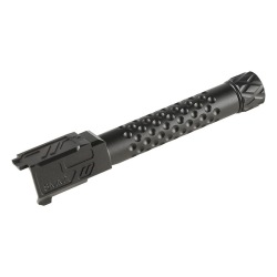 ノーブランド ZEVスタイル タクティカルディンプルアウターバレル BK (14mm逆ネジ/東京マルイ G19 Gen.3対応)