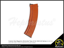 Hephaestus AK74スタイルロングガスマガジン オレンジ GHK AK GBBシリーズ用