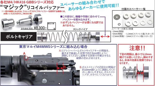 Pro win マジックリコイルバッファー 各社M4GBB対応