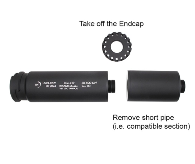 WII TECH B&T SQD-M-9タイプ 6061アルミサプレッサー 東京マルイ MP5