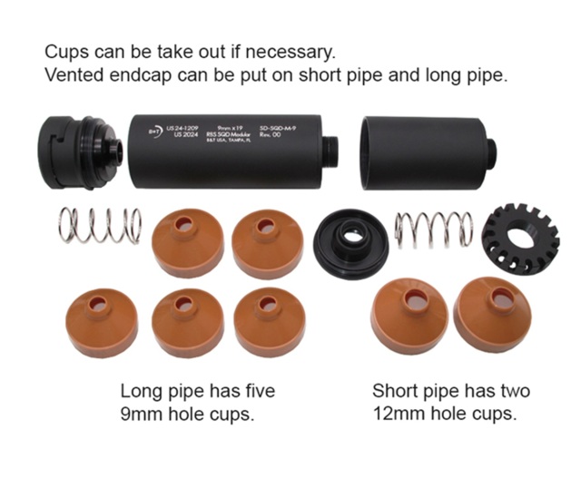 WII TECH B&T SQD-M-9タイプ 6061アルミサプレッサー 東京マルイ MP5