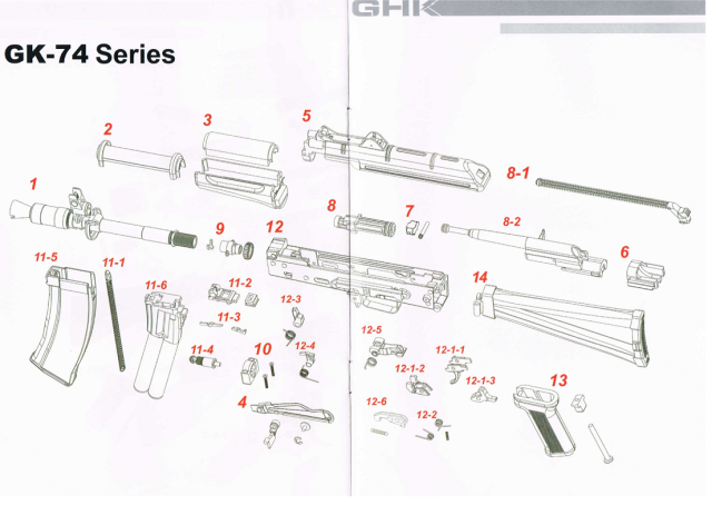 GHK AK V2用消耗部品類 GHK AK用 74スタイルCO2マガジン 30連 BK | エアガンパーツ