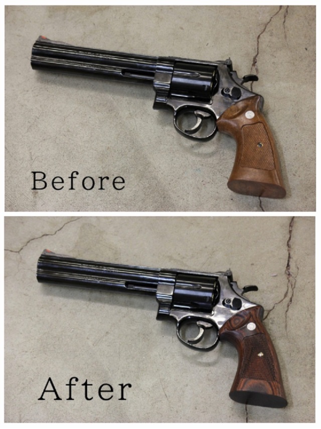 PANDORA ARMS タナカ S＆W M29対応 ウッドグリップ (チェッカー