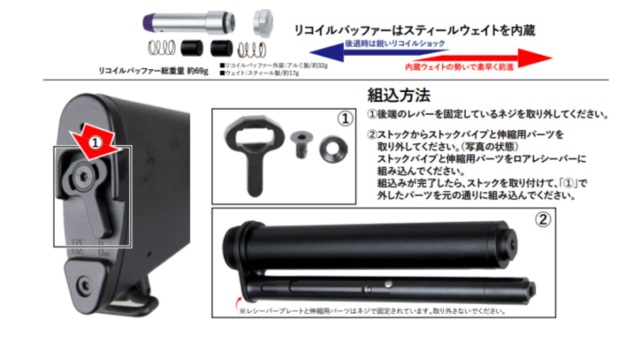 T8/CGS CAR-15タイプ テレスコピックストックセット 東京マルイ M4 MWS対応