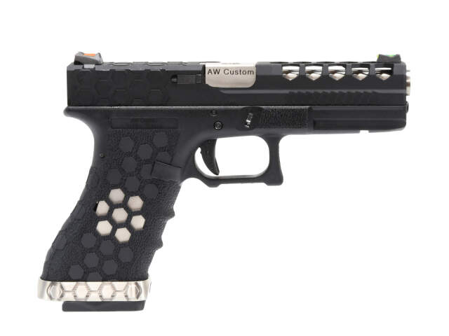 ☆取り寄せ☆AW CUSTOM VX0201 G18-TYPE Hex-Cut GBB (Blackスライド
