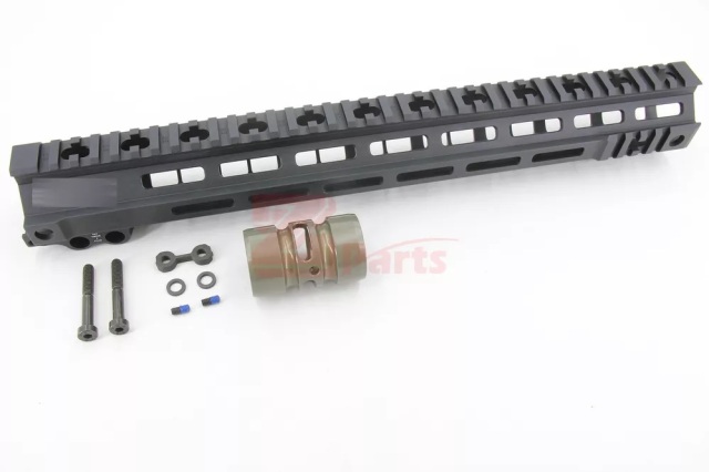 Z-Parts MK4 アルミCNC ハンドガード 15インチ (Black) GHK M4