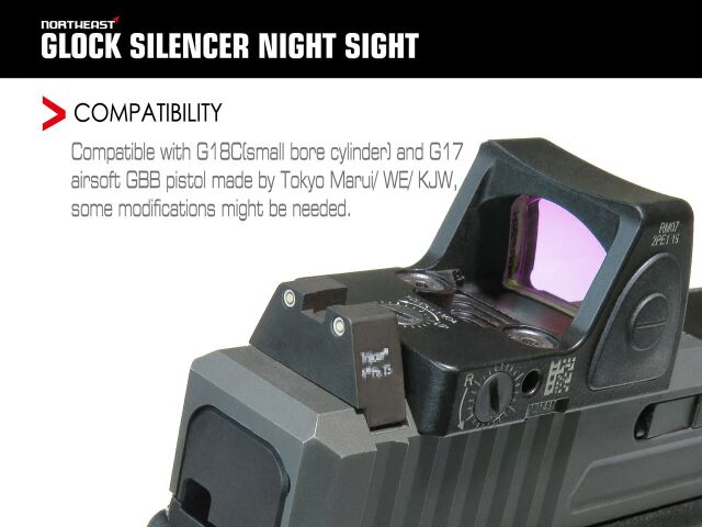 NorthEast Silencer Combat NightSights/トリチウムナイトサイト