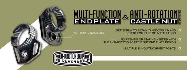 実物】Strike Industries 多機能エンドプレート&回転防止キャッスル