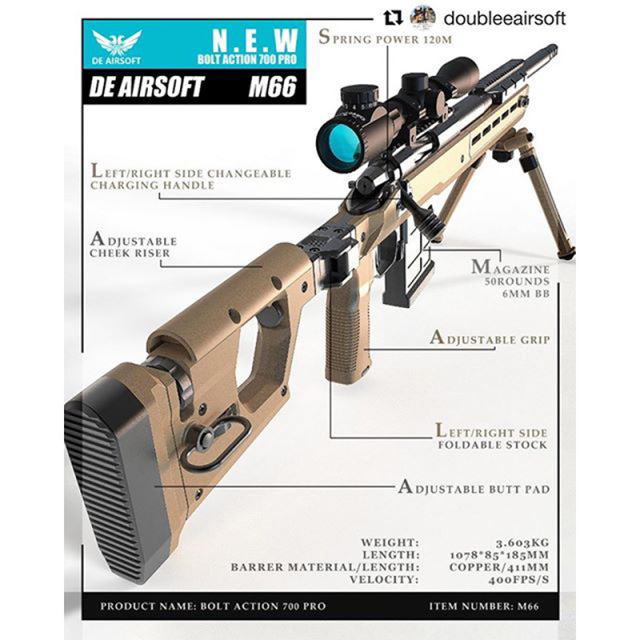 ☆送料無料☆Double Eagle Magpul Pro 700 ボルトアクションスナイパー