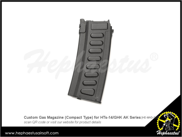 GHK akシリーズ用　ヘパイストス  ショートマガジン Hephaestus カスタムガスショートマガジン Compact GHK AK GBB