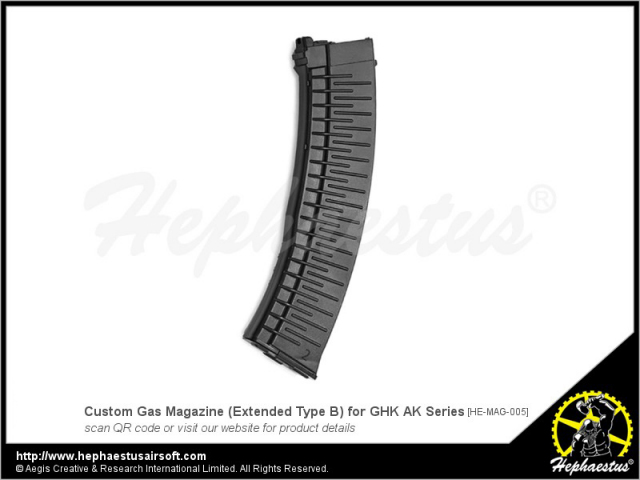 Hephaestus カスタムロングガスマガジン Type B GHK AK GBBシリーズ用