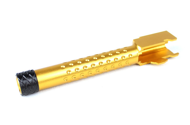 SAA ZEVスタイル タクティカルディンプルバレル GOLD 14mm正ネジ