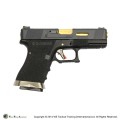 WE G19 T1カスタム GBB （BKスライド/GDバレル/BKフレーム）