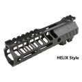 Airsoft Artisan SLR Rifleworks HELIXスタイル 6.7inch M-LOKハンドガード Black (STD M4 AEG/GBB対応)