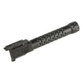 ノーブランド ZEVスタイル タクティカルディンプルアウターバレル BK (14mm逆ネジ/東京マルイ G19 Gen.3対応)