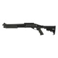 Golden Eagle M870 ガスショットガン ショートモデル Tactical/Black ショットシェルホルダー搭載モデル