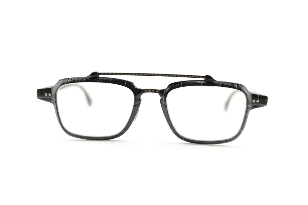 LUCAS de STAEL / ルーカスドスタール HELIUM 09 Genuine cow leather Shiny grey croco - metal Brass