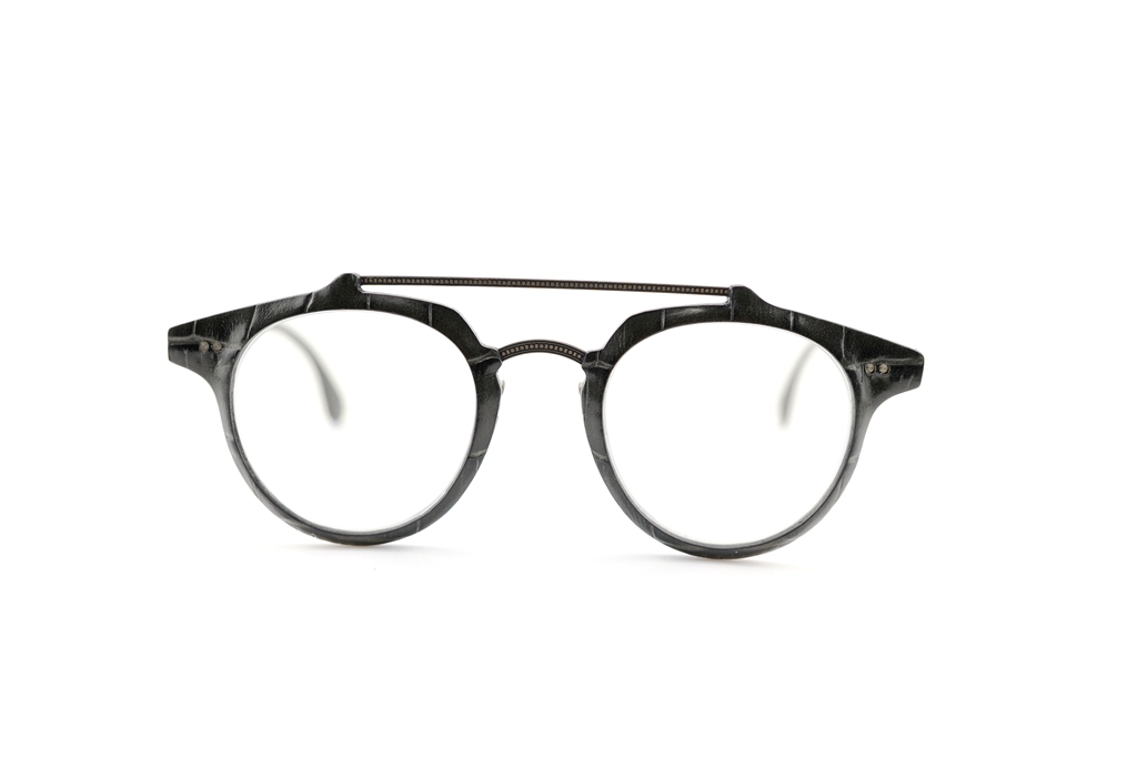 LUCAS de STAEL / ルーカスドスタール HELIUM 10 Genuine cow leather Shiny grey croco - metal Brass